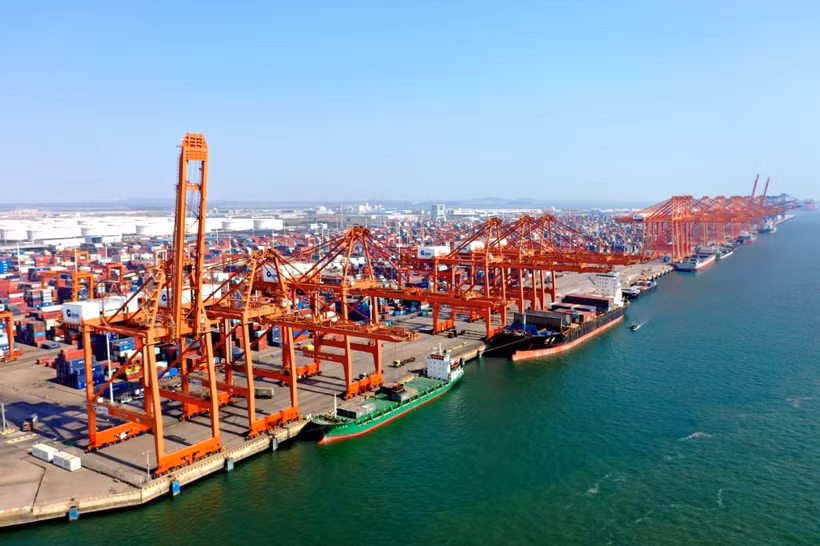 Quang cảnh cảng Khâm Châu thuộc tỉnh Quảng Tây (Trung Quốc). (Ảnh: THX/TTXVN)
