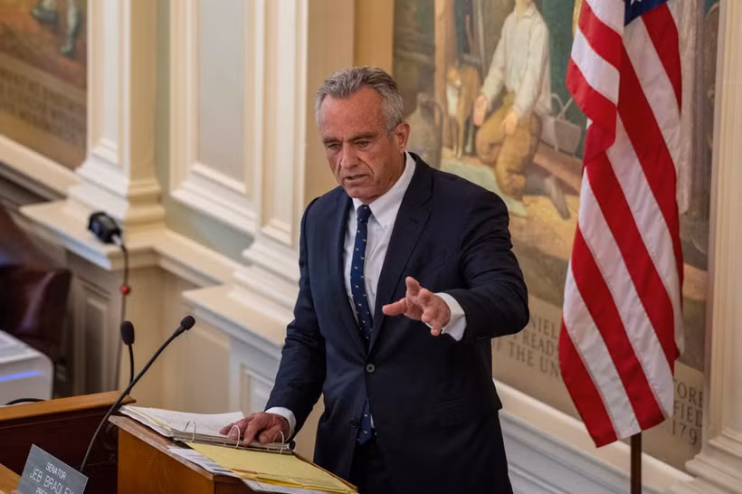 Ông Robert F. Kennedy Jr. phát biểu tại Concord, New Hampshire (Mỹ) hồi tháng Sáu năm ngoái. (Ảnh: AFP/TTXVN)