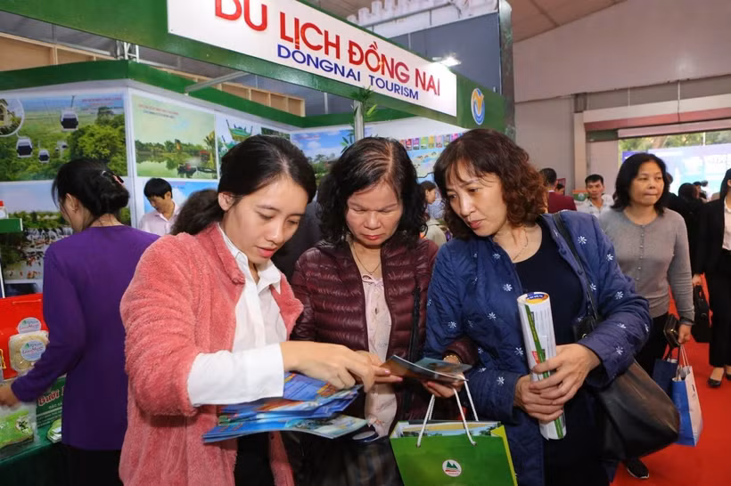 Du khách chọn cho mình những tour du lịch thích hợp tại hội chợ VITM 2019.. (Ảnh: Thành Đạt/TTXVN)