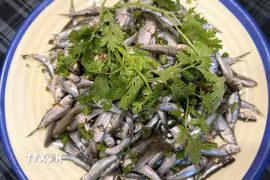 Du khách đến miền Tây dịp này có thể thưởng thức các món ngon từ cá linh non, mang đậm hương vị và nét văn hóa ẩm thực vùng sông nước. (Ảnh: Công Mạo/TTXVN)