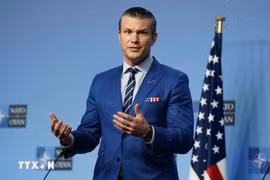 Bộ trưởng Chiến tranh Mỹ Pete Hegseth. (Ảnh: THX/TTXVN)