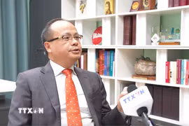 Tiến sỹ, doanh nhân Đỗ Xuân Hoàng, Chủ tịch Liên hiệp các tổ chức người Việt Nam tại LB Nga. (Ảnh: Văn Hiếu/TTXVN)