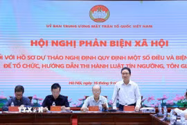 Đồng chí Nguyễn Văn Thanh, Ủy viên Đoàn Chủ tịch, Trưởng ban Dân tộc và Tôn giáo cơ quan Uỷ ban Trung ương Mặt trận Tổ quốc Việt Nam phát biểu tại hội nghị. (Ảnh: Tuấn Anh/TTXVN)