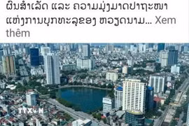 Bài đăng trên trang Facebook chính thức của tờ Pathetlao. (Ảnh: TTXVN phát)