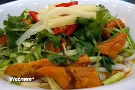 Cận cảnh một bát bún cá tại Hưng Yên. (Ảnh: Vietnam+)