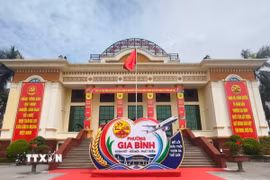 Xã Gia Bình được chỉnh trang, trang hoàng trước ngày lên phường và trở thành một phần của thành phố Bắc Ninh. (Ảnh: Thanh Thương/TTXVN)