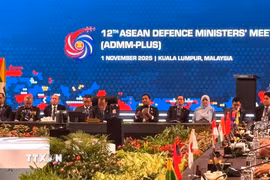 Quang cảnh Hội nghị Bộ trưởng Quốc phòng các nước ASEAN mở rộng lần thứ 12. (Ảnh: Viên Luyến/TTXVN)