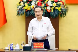 Ủy viên Bộ Chính trị, Bí thư Đảng ủy Quốc hội, Chủ tịch Quốc hội Trần Thanh Mẫn phát biểu. (Ảnh: Doãn Tấn/TTXVN)