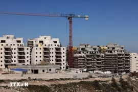 Công trình xây dựng khu định cư của Israel tại Bờ Tây năm 2024. (Nguồn: Getty Images/TTXVN)