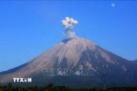 Tro bụi phun lên từ núi lửa Semeru, tỉnh Đông Java, Indonesia. (Ảnh minh họa: THX/TTXVN)