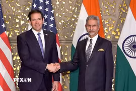 Ngoại trưởng Ấn Độ S. Jaishankar (phải) hội đàm với Ngoại trưởng Mỹ Marco Rubio tại thành phố Mumbai ngày 20/10/2026. (Ảnh: ANI/TTXVN phát)