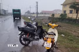 Hiện trường vụ tai nạn. (Ảnh: TTXVN phát)
