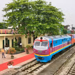 Một đoàn tàu chở hàng liên vận kết nối sang Trung Quốc. (Ảnh: Việt Hùng/Vietnam+)