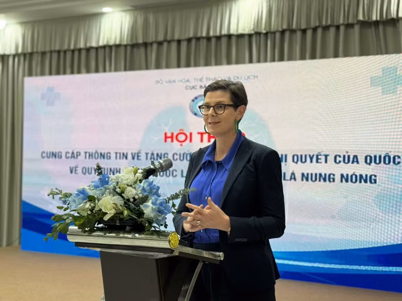Bà Angela Pratt - Đại diện Tổ chức Y tế Thế giới tại Việt Nam. (Ảnh: PV/Vietnam+)