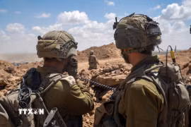 Binh sỹ Israel tham gia chiến dịch quân sự tại Dải Gaza. (Ảnh: THX/TTXVN phát)