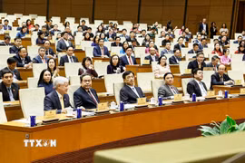 Chiều 21/8/2026, tại Hà Nội, Chủ tịch Quốc hội Trần Thanh Mẫn dự Lễ công bố Nghị quyết của Ủy ban Thường vụ Quốc hội về việc thành lập Tổ chức Nghị sỹ hữu nghị Việt Nam của Quốc hội khóa XVI. (Ảnh: Doãn Tấn/TTXVN)