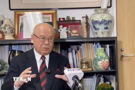 Ông Takebe Tsutomu, Cố vấn đặc biệt Liên minh nghị sỹ hữu nghị Nhật-Việt, Cựu Tổng thư ký Đảng Dân chủ tự do Nhật Bản. (Ảnh: Xuân Giao/TTXVN)