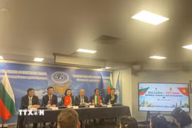 Ngày 22/10, tại Sofia, Đại sứ quán phối hợp với Phòng Thương mại và Công nghiệp Bulgaria (BCCI) tổ chức Diễn đàn Doanh nghiệp Bulgaria-Việt Nam, với sự tham gia của lãnh đạo hai tỉnh và doanh nghiệp hai nước. (Ảnh TTXVN phát)