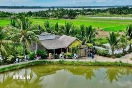 Điểm du lịch cộng đồng Cồn Chim, Châu Thành, Trà Vinh. (Ảnh: TTXVN phát)