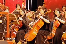 Hòa nhạc mang tên “Những miền âm thanh - Realms of Sound,” diễn ra vào tối 29/8 tại Nhà hát Hoa Phượng (Hải Phòng). (Ảnh: Hoàng Ngọc/TTXVN)