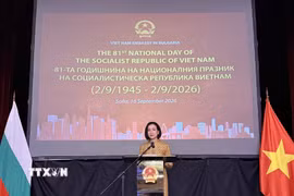 Đại sứ Nguyễn Thị Minh Nguyệt phát biểu tại sự kiện. (Ảnh: TTXVN phát)