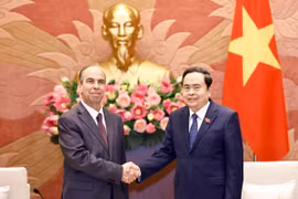 Chủ tịch Quốc hội Trần Thanh Mẫn và Đại sứ Cuba tại Việt Nam Rogelio Polanco Fuentes. (Ảnh: Doãn Tấn/TTXVN)