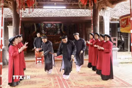 Hát Xoan. (Ảnh: Phương Thảo/TTXVN)