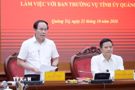 Đồng chí Lê Tiến Châu, Phó Thủ tướng Chính phủ phát biểu tại buổi làm việc. (Ảnh: Thanh Thủy/TTXVN)