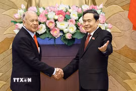 Chủ tịch Quốc hội Trần Thanh Mẫn tiếp Thượng nghị sỹ Alberto Anaya Gutiérrez, Tổng Bí thư Đảng Lao động Mexico. (Ảnh: Doãn Tấn/TTXVN)