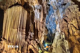 Hình ảnh của Hang Thắng mới được phát hiện tại Vườn Quốc gia Phong Nha-Kẻ Bàng. (Ảnh: TTXVN phát)