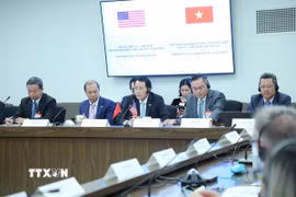 Đoàn Việt Nam tham dự Đối thoại An ninh và Thực thi pháp luật Việt Nam-Hoa Kỳ lần thứ hai tại Washington D.C. (Ảnh: Ngọc Quang/TTXVN)