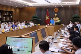 Phó Thủ tướng Phạm Thị Thanh Trà chủ trì phiên họp thứ nhất Ban Chỉ đạo rà soát, hoàn thiện hệ thống vị trí việc làm gắn với xây dựng đội ngũ cán bộ và quản lý biên chế thuộc phạm vi quản lý của Chính phủ. (Ảnh: Lâm Khánh/TTXVN)