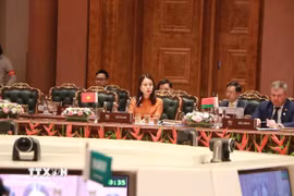 Thứ trưởng Bộ Ngoại giao Việt Nam Nguyễn Minh Hằng phát biểu tại hội nghị. (Ảnh: Ngọc Thúy/TTXVN)
