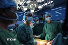 Đến nay, Bệnh viện Phổi Trung ương đã thực hiện 15 ca ghép phổi và khoảng 1.000 ca phẫu thuật ung thư phổi. (Ảnh: Minh Quyết/TTXVN)
