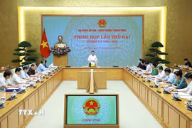 Thủ tướng Lê Minh Hưng, Chủ tịch Hội đồng Thi đua-Khen thưởng Trung ương chủ trì Phiên họp lần thứ hai. (Ảnh: Dương Giang/TTXVN)