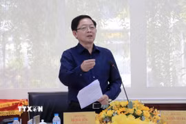 Phó Thủ tướng Hồ Quốc Dũng phát biểu tại buổi làm việc với Công ty Cổ phần Rau quả thực phẩm An Giang. (Ảnh: Văn Sĩ/TTXVN)