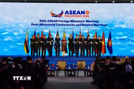 Bộ trưởng Ngoại giao các nước ASEAN dự lễ khai mạc AMM-59. (Ảnh: TTXVN phát)