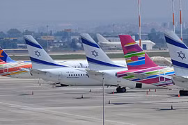 Các máy bay được sơ tán mà không có hành khách. (Nguồn: Globes)