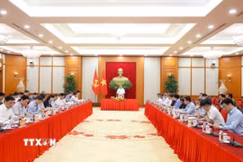 Chiều 3/6/2026, tại Trụ sở Trung ương Đảng, Tổng Bí thư, Chủ tịch nước Tô Lâm chủ trì cuộc làm việc với Ban Tổ chức Trung ương và các cơ quan liên quan về trọng tâm công tác tổ chức xây dựng Đảng theo tinh thần Nghị quyết Đại hội XIV của Đảng. (Ảnh: Thống Nhất/TTXVN)