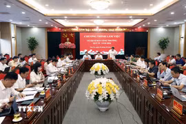 Quang cảnh chương trình làm việc. (Ảnh: Quang Quyết/TTXVN)