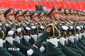 Khối sỹ quan Lục quân. (Ảnh: Lâm Khánh/TTXVN)