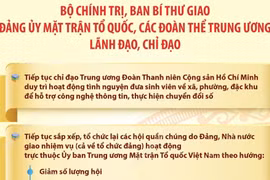 Các nhiệm vụ của Đảng ủy Mặt trận Tổ quốc, các đoàn thể Trung ương