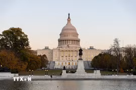 Tòa nhà Quốc hội Mỹ tại Washington, D.C. Ảnh: THX/TTXVN