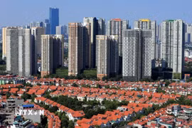 Tầm nhìn đến năm 2050, Thủ đô Hà Nội là thành phố kết nối toàn cầu, có mức sống và chất lượng cuộc sống cao. (Ảnh: Tuấn Anh/TTXVN)