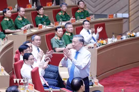 Tổng Bí thư, Chủ tịch nước Tô Lâm dự Gặp mặt kỷ niệm 64 năm Ngày truyền thống lực lượng Cảnh sát nhân dân . Ảnh: Thống Nhất – TTXVN
