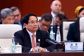Thủ tướng Phạm Minh Chính phát biểu tại Hội nghị Thượng đỉnh Tổ chức Hợp tác Thượng Hải 2025 mở rộng (SCO +). (Ảnh: Dương Giang/TTXVN)