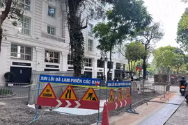 Dự án bể ngầm chống ngập trên tuyến phố Lý Thái Tổ, thành phố Hà Nội. (Ảnh: Việt Hùng/Vietnam+)
