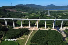 Cầu Kỳ Lộ có chiều dài hơn 1.800m trên tuyến cao tốc Quy Nhơn-Chí Thạnh. (Ảnh: Khánh Hùng/Vietnam+)