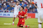 U20 Việt Nam nhận thất bại 1-2 trước U20 Palestine. (Ảnh: Việt Anh/Vietnam+)