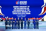 Thủ tướng Phạm Minh Chính và các Trưởng đoàn chụp ảnh chung tại Lễ khai mạc Hội nghị Cấp cao ASEAN lần thứ 47. (Ảnh: Dương Giang/TTXVN)
